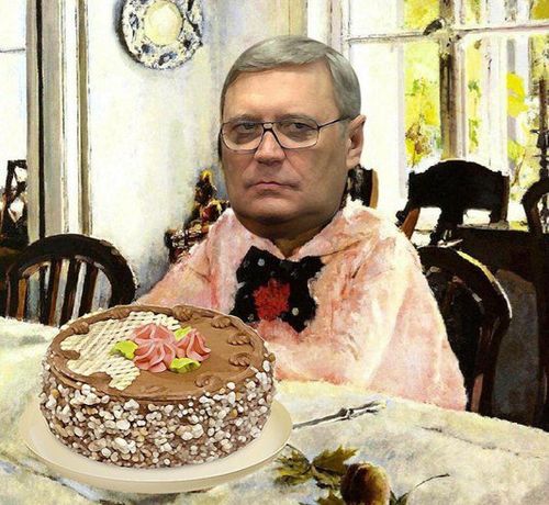 Мальчик Касьянов с тортиком. Кооллаж «Мистер Гудвин @tomsk1990»